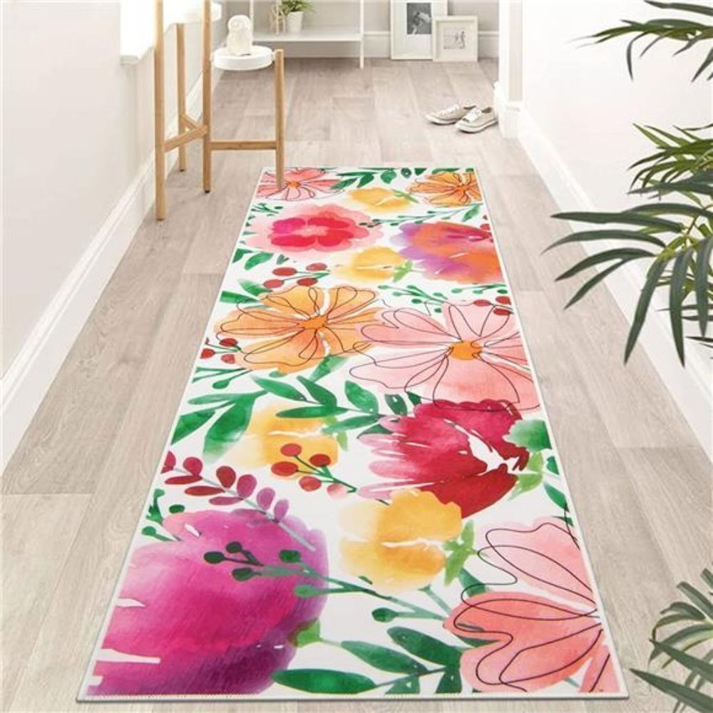 NEW Boho Floral Are Runner Rug